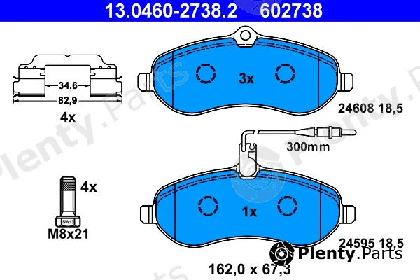 ATE 13.0460-2738.2 — Brake Pad Set, disc brake