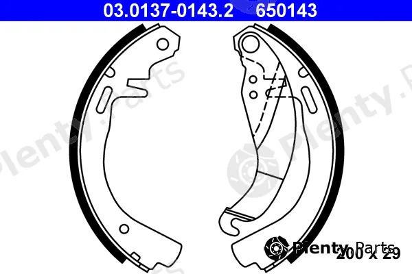 ATE 03.0137-0143.2 — Brake Shoe Set
