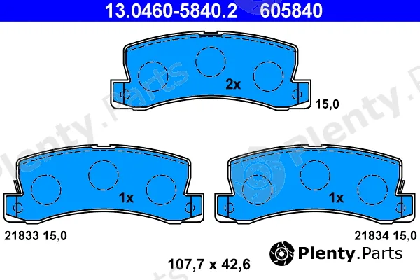 ATE 13.0460-5840.2 — Brake Pad Set, disc brake