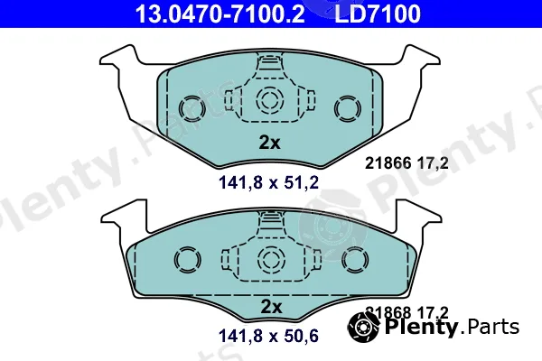 ATE 13.0470-7100.2 — Brake Pad Set, disc brake ATE Ceramic
