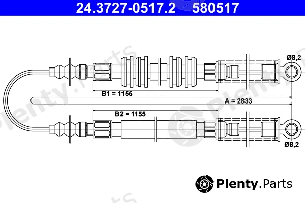 ATE 24.3727-0517.2 — Cable Pull, parking brake