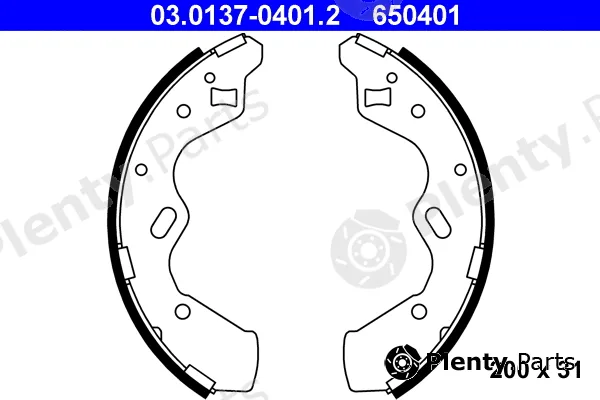 ATE 03.0137-0401.2 — Brake Shoe Set