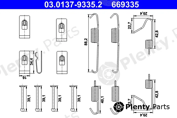 ATE 03.0137-9335.2 — Accessory Kit, parking brake shoes