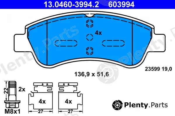 ATE 13.0460-3994.2 — Brake Pad Set, disc brake