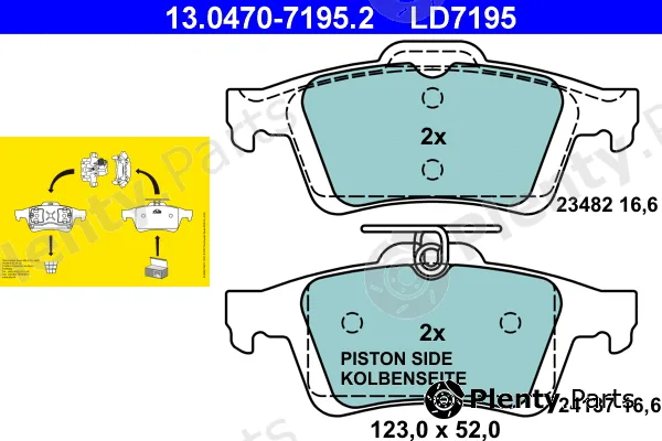 ATE 13.0470-7195.2 — Brake Pad Set, disc brake ATE Ceramic