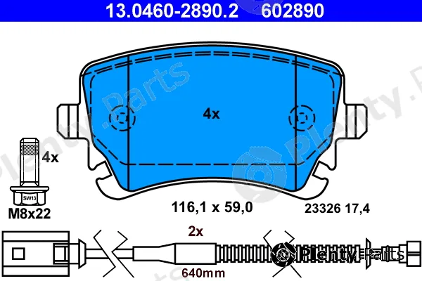 ATE 13.0460-2890.2 — Brake Pad Set, disc brake