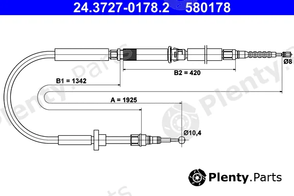 ATE 24.3727-0178.2 — Cable Pull, parking brake