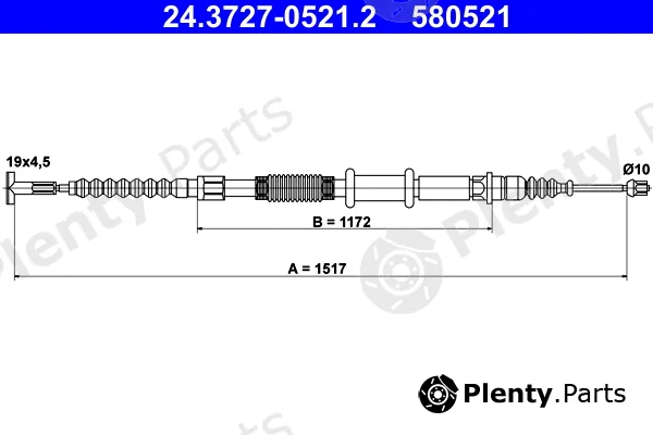 ATE 24.3727-0521.2 — Cable Pull, parking brake