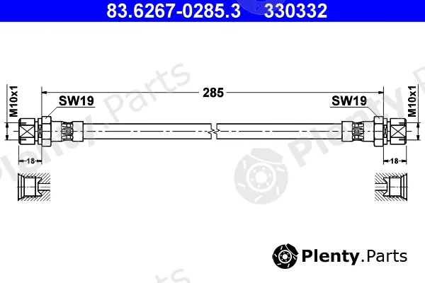ATE 83.6267-0285.3 — Brake Hose