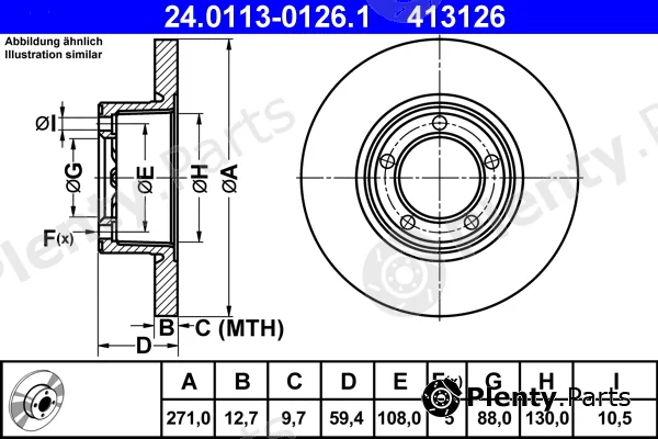ATE 24.0113-0126.1 — Brake Disc