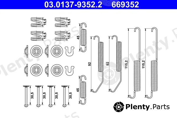 ATE 03.0137-9352.2 — Accessory Kit, parking brake shoes