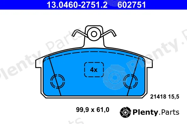 ATE 13.0460-2751.2 — Brake Pad Set, disc brake