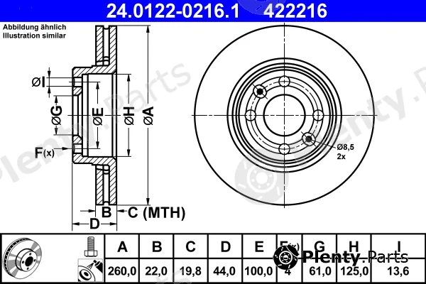 ATE 24.0122-0216.1 — Brake Disc