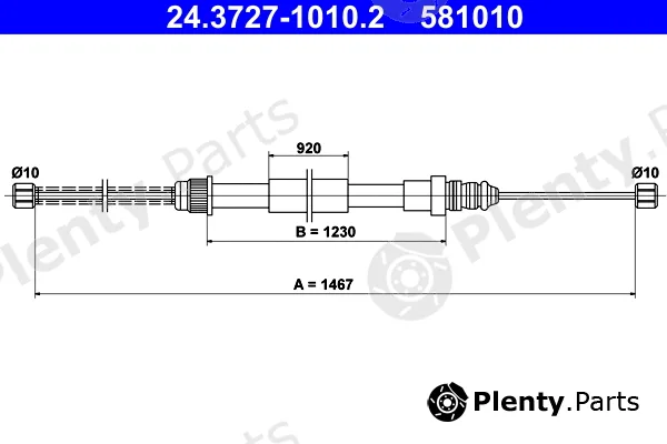 ATE 24.3727-1010.2 — Cable Pull, parking brake