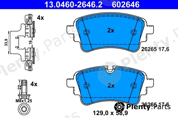 ATE 13.0460-2646.2 — Brake Pad Set, disc brake