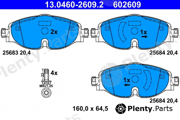 ATE 13.0460-2609.2 — Brake Pad Set, disc brake