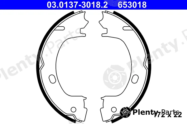 ATE 03.0137-3018.2 — Brake Shoe Set, parking brake
