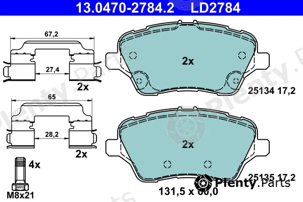 ATE 13.0470-2784.2 — Brake Pad Set, disc brake ATE Ceramic