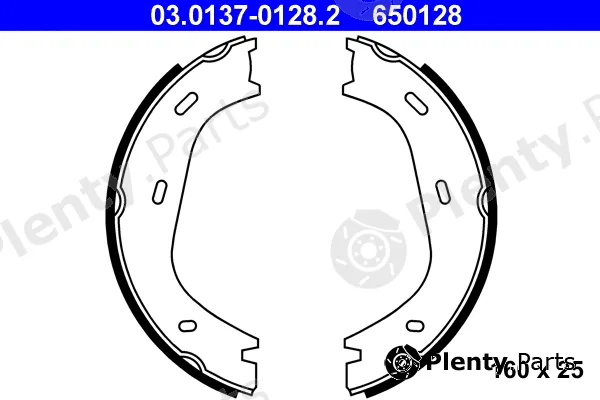 ATE 03.0137-0128.2 — Brake Shoe Set, parking brake