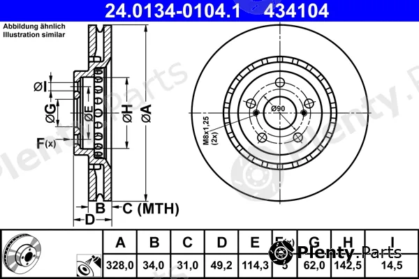 ATE 24.0134-0104.1 — Brake Disc