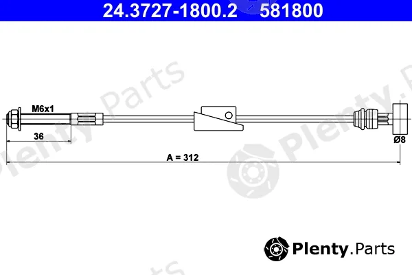 ATE 24.3727-1800.2 — Cable Pull, parking brake