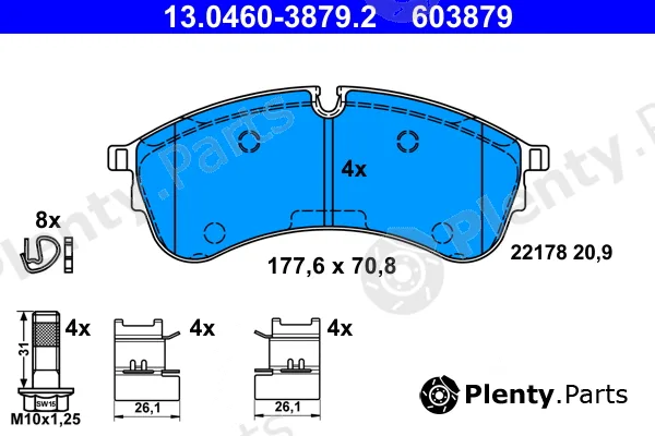 ATE 13.0460-3879.2 — Brake Pad Set, disc brake
