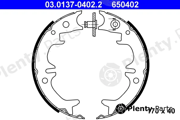 ATE 03.0137-0402.2 — Brake Shoe Set, parking brake