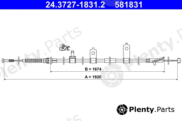 ATE 24.3727-1831.2 — Cable Pull, parking brake