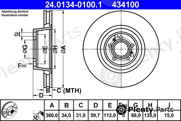 ATE 24.0134-0100.1 — Brake Disc