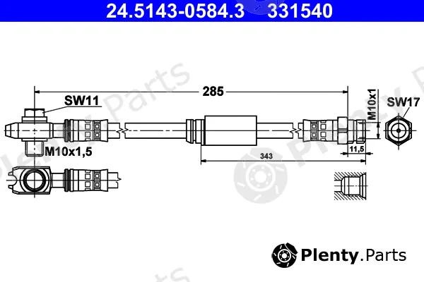 ATE 24.5143-0584.3 — Brake Hose