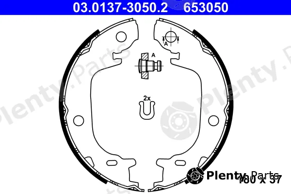 ATE 03.0137-3050.2 — Brake Shoe Set, parking brake
