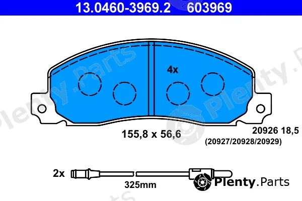ATE 13.0460-3969.2 — Brake Pad Set, disc brake