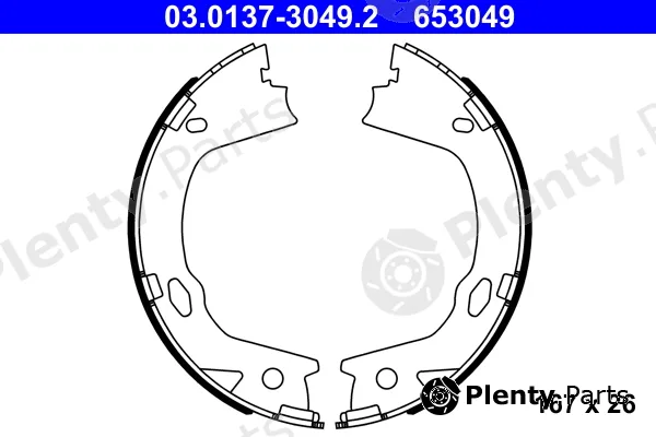 ATE 03.0137-3049.2 — Brake Shoe Set, parking brake