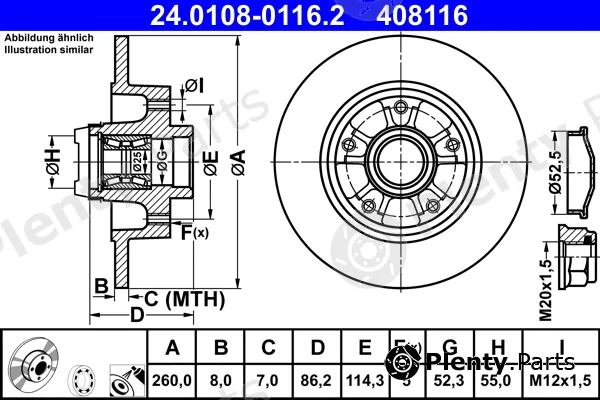 ATE 24.0108-0116.2 — Brake Disc