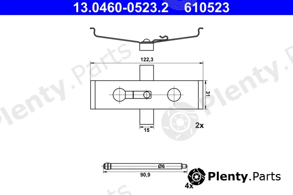 ATE 13.0460-0523.2 — Accessory Kit, disc brake pad