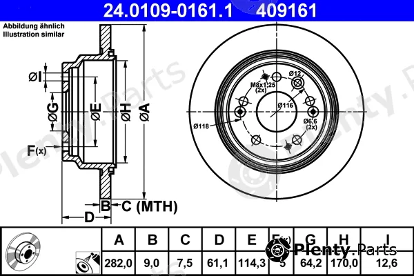 ATE 24.0109-0161.1 — Brake Disc