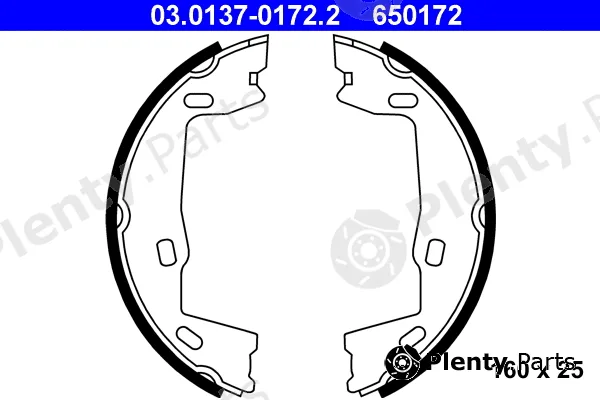 ATE 03.0137-0172.2 — Brake Shoe Set, parking brake