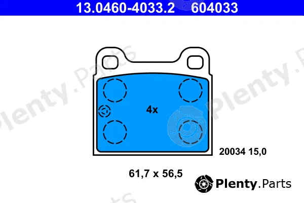 ATE 13.0460-4033.2 — Brake Pad Set, disc brake