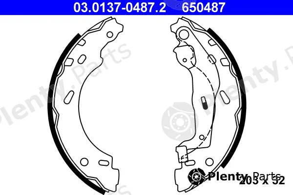 ATE 03.0137-0487.2 — Brake Shoe Set