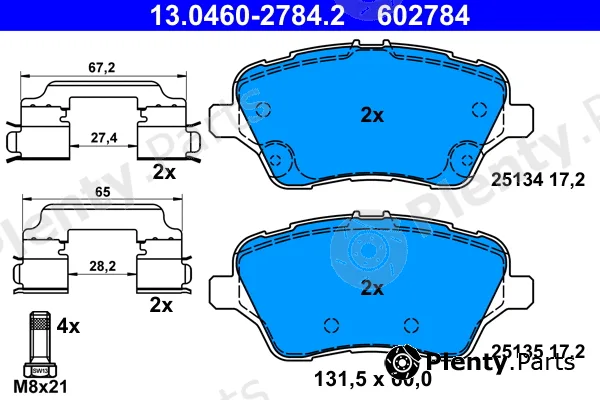 ATE 13.0460-2784.2 — Brake Pad Set, disc brake