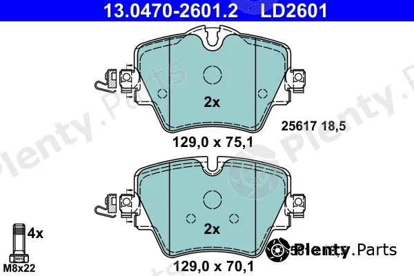 ATE 13.0470-2601.2 — Brake Pad Set, disc brake ATE Ceramic