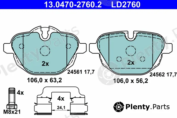 ATE 13.0470-2760.2 — Brake Pad Set, disc brake ATE Ceramic
