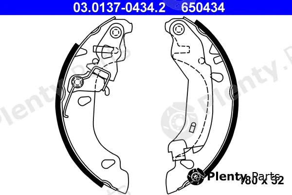 ATE 03.0137-0434.2 — Brake Shoe Set