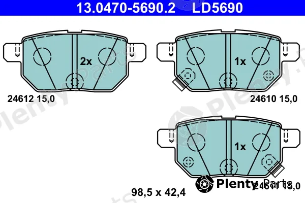 ATE 13.0470-5690.2 — Brake Pad Set, disc brake ATE Ceramic