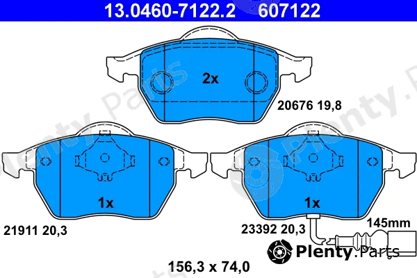 ATE 13.0460-7122.2 — Brake Pad Set, disc brake