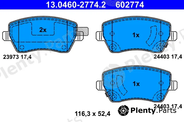 ATE 13.0460-2774.2 — Brake Pad Set, disc brake