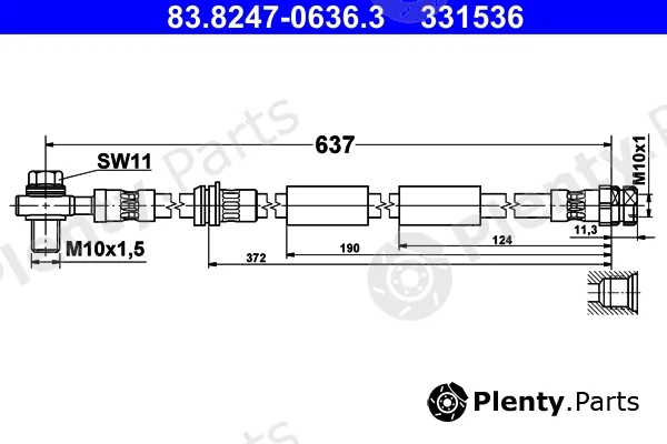 ATE 83.8247-0636.3 — Brake Hose