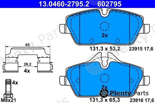 ATE 13.0460-2795.2 — Brake Pad Set, disc brake