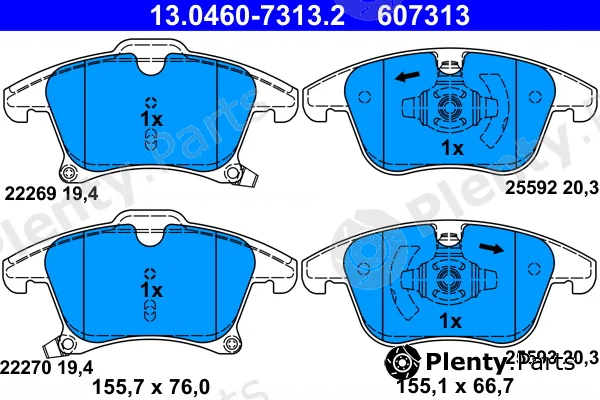 ATE 13.0460-7313.2 — Brake Pad Set, disc brake