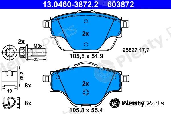 ATE 13.0460-3872.2 — Brake Pad Set, disc brake